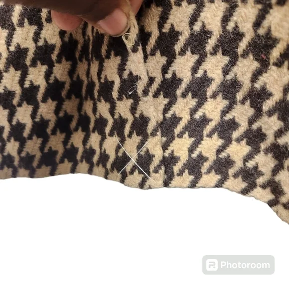 Talbots Brown & Beige Houndstooth Pencil Skirt Women's Size 20WP